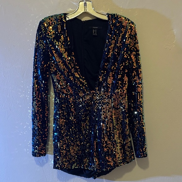 Forever 21 Tops - Forever 21 Black and Gold Sequin Bodysuit